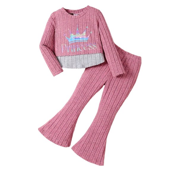 GCETTIC Kids Outfits Girls Baby Girl Clothes Infant Toddler Clothes Fall Winter Clothing Set Tops Pants Set Long Sleeve Clothing Set Red,9-10 Years