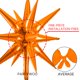 thumbnail image 4 of Globos con forma de estrella PartyWoo, color naranja, 10 unidades, diferentes tamaños, 4 of 6