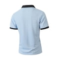 thumbnail image 4 of Timoontee Men's Short Sleeve Basic T Shirt Breathable Fabric Moisture Wicking V V Neck Crew Neck Versatile Style For Blue L, 4 of 9