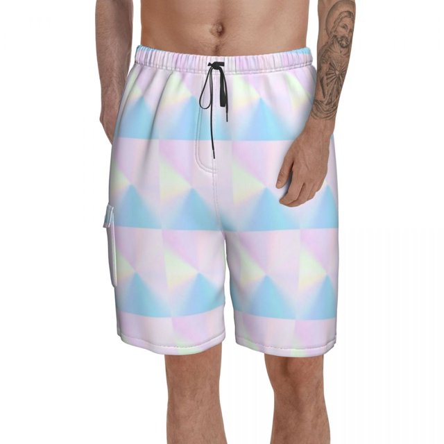 Holo Board Shorts Polyester Swimming Trunks Beach Pattern Men Swim Trunks