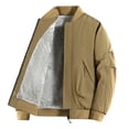 thumbnail image 2 of Umfun Bomber Jackets for Men Full Zip Winter Warm Outwear Stand Collar Casual Coat with Ribbed Cuffs and Pockets for Daily Commute and Streetwear, 2 of 8