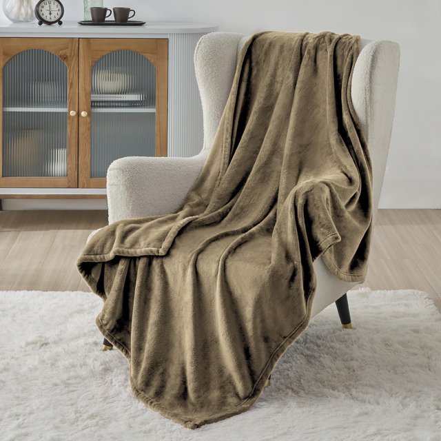 Manta Bedsure GentleSoft de Franela XL 50x70 cm Camel