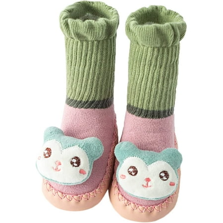 

QWZNDZGR Baby Toddler Sock Shoes TPE Sole Non-Skid Floor Breathable Cotton First Walking Shoes for Girl Boy Outdoor Sneakers