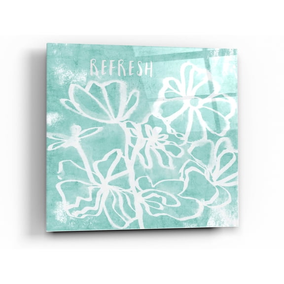 Epic Art 'Refresh Mint' by Linda Woods, Acrylic Glass Wall Art, 24"x24"