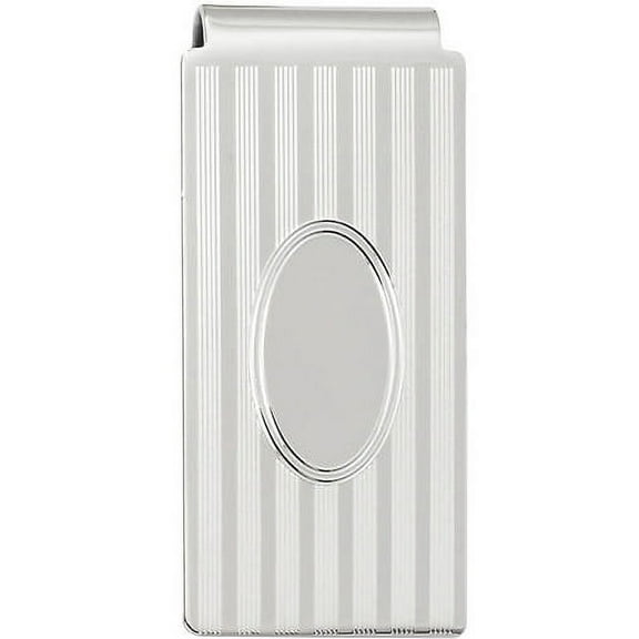 Primal Rhodium-plated Kelly Waters Horizontal Lines Hinged Money Clip
