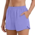 thumbnail image 2 of hoksml Women's 2-in-1 Athletic Shorts Elastic Waist Quick Dry Running Shorts with Built-in Liner, 2 of 9