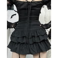 thumbnail image 3 of FEOYA Ladies Goth Punk Skirts Black Women Grunge A-line Skirt Y2k Mini pleated Skirt High Waisted Rock Short Skirt for Party Club Rave M, 3 of 7