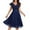Navy, variant on Joau Women's Retro Floral Lace Cocktail Dress V Neck A Line Swing Bridesmaid Midi Dress Vintage Elegant Wedding Guest Dress Homecoming Dresses