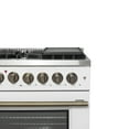 thumbnail image 3 of Forno Galiano 48-inch French Door Dual Fuel Range, White  Antique Brass Design, 8 Sealed Burners - 107,000 BTU, Griddle, 6.58 cu.ft. Double Ovens, 3 of 5