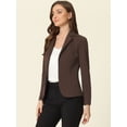 thumbnail image 3 of DARING DIVA Women's Office Work Lapel Collar Stretch Blazer 3XL Coffee, 3 of 6