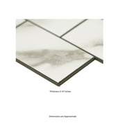 Aldhurst Marbled Carrara Adhesive Backed 9.84 in. x 10.37 in. PVC Mosaic Tile