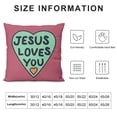 thumbnail image 5 of COMIO  Jesus Loves You Bible Verse Soft Throw Pillow Case Cushion Cover Decor for Sofa Couch Bed Christian Art Religious Gifts, 5 of 5