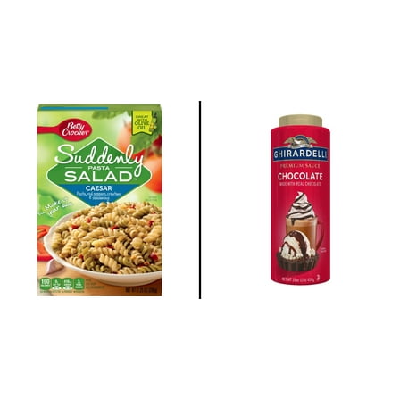 Betty Crocker Caesar Suddenly Pasta 7.25 oz & Ghirardelli Premium Chocolate Sauce 16 oz