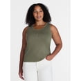 thumbnail image 2 of Time and Tru Women’s Slub Henley Tank Top, sizes XS-XXXL, 2 of 6
