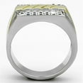 thumbnail image 3 of Luxe Jewelry Designs Men's Two Tone Gold Ion Plated Stainless Steel Ring with Crystal - Size 8, 3 of 4