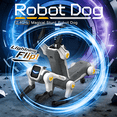 thumbnail image 5 of HNH Robot Dog Toy for Kids, 2.4Ghz Remote Control Stunt Dog with Music & Light, Voice Commands, White, 5 of 10