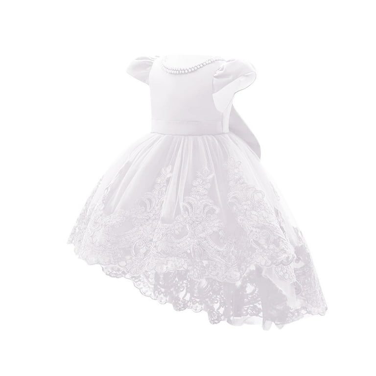 LFEOOST Newborn Embroidered First Communion Wedding Princess Dresses Kids  Baptism Birthday Prom Ball Gown Age 1-8 Years (White, 110) - Walmart.com