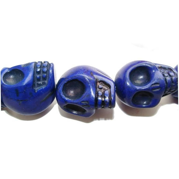 23x30mm Priced For One Piece Lapis Blue Howlite Skull Pendant ForJewelry Making