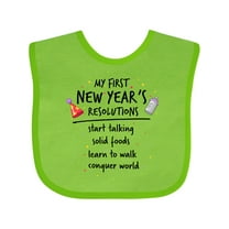 Inktastic My First New Year's Resolutions Boys or Girls Baby Bib