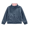 thumbnail image 3 of Abtuhar Boys and Girls Fall Winter Casual Outerwear and Jackets Solid Stand‑collar Fleece Warm Coat for 3‑14 Years, 3 of 5
