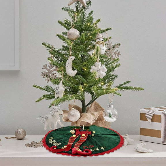 JLFNYA Christmas Tree Skirts Clearance,Christmas Tree Skirt Green Christmas Tree Foot Cover Christmas Tree Carpet Base Mat Decorations