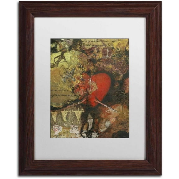 Trademark Fine Art 'Heart' Canvas Art by Nick Bantock, White Matte, Wood Frame