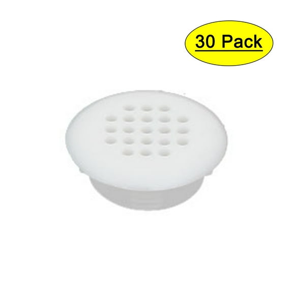 Uxcell 30mm Dia Shoes Furniture Plastic Square Mesh Hole Air Vent Louver Cover White 30Pcs