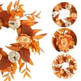 thumbnail image 6 of 18" Halloween Wreath - Black & Orange Artificial Thorn Vine for Front Door/Gate (Battery-Powered LED Bats, Style E), 6 of 6