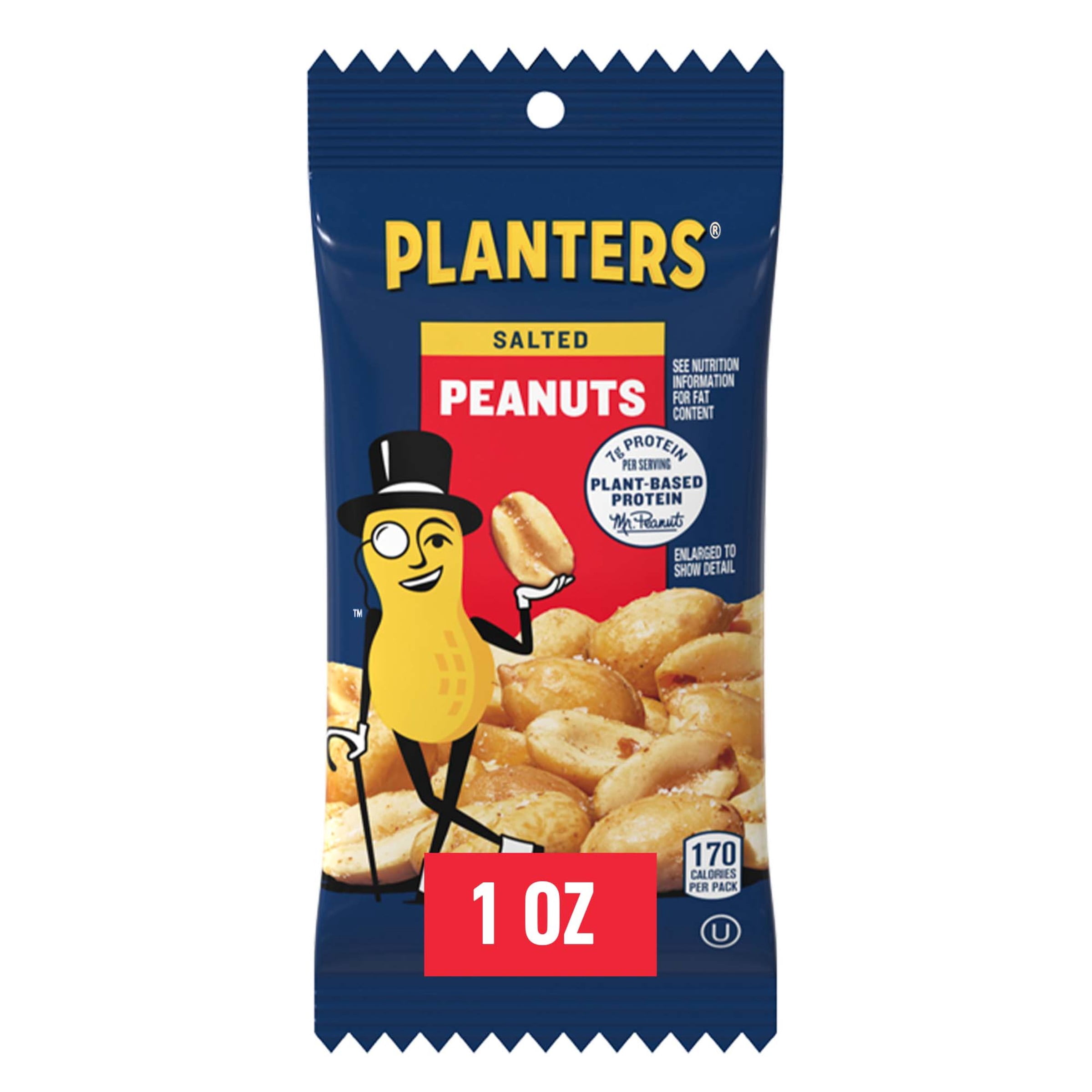 (2 pack) Planters Salted Peanuts, Plant Based Protein, 10-1 oz. Bags