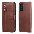 thumbnail image 1 of Case for Samsung Galaxy Note 20 5G Zipper Pocket Wallet Leather Case Magnetic Closure Flip Cover - Brown, 1 of 5