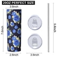 thumbnail image 3 of Pioneer Flower Floral Print Pattern 20oz Skinny Tumbler with Straw & Lid, Double Wall Vacuum Insulated Cup, Leak-Proof, Cup Holder Friendly, Hot 6H Cold 12H, 3 of 6