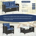 thumbnail image 4 of Costway 4 PCS Patio Rattan Furniture Set Glass Table Shelf Sofa Cushion Navy, 4 of 10