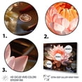 thumbnail image 3 of Designart "Lily Pads in Pink Glow Sunshine" Floral Framed Wall Art - Modern Pink Lily Hallway Framed Wall Art Decor, 3 of 6
