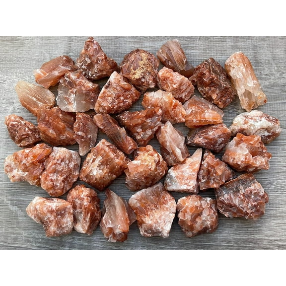 Calcite Rough Natural Stones, Raw Calcite Crystals (Red Calcite, 0.25 Pound)