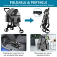 thumbnail image 2 of NiamVelo Folding Dog Stroller 3 Wheels Pet Stroller with Detachable Carrier Storage Basket for Small Medium Dogs & Cats, 3 in 1 Lightweight Puppy Stroller, Gray, 2 of 8