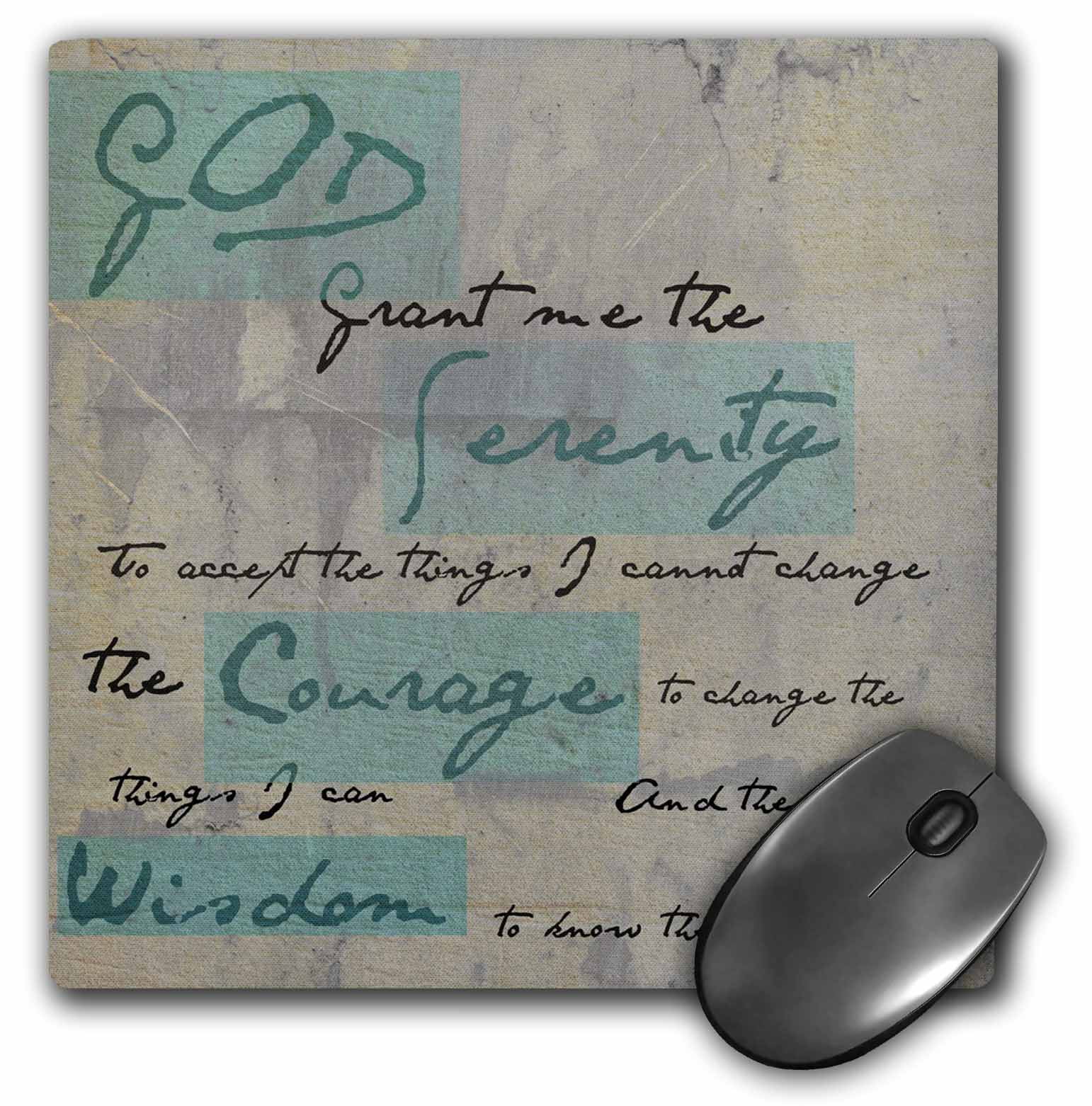 3dRose Serenity Prayer Inspirational Spiritual, Mouse Pad, 8 by 8