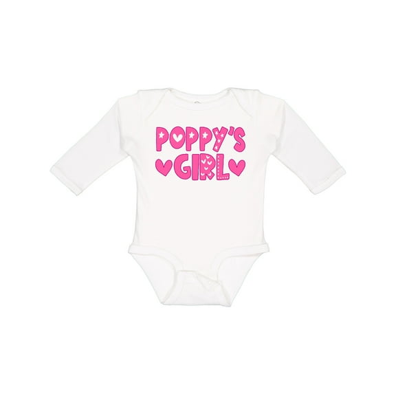 Inktastic Poppy's Girl Pink with Hearts Girls Long Sleeve Baby Bodysuit