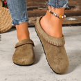 thumbnail image 6 of uublik Women Slippers Breathable Fabric Soft Sole House Shoes Non Slip Slippers, Khaki, 6 of 7