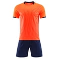 thumbnail image 4 of Boys 2 Piece Athletic Soccer Jersey Sport Team Soccer Uniforms with Shorts Shirt 2026 Orange L, 4 of 6