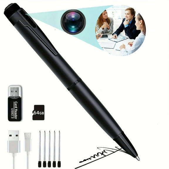 Portable Mini Camera With Video 1080P HD Security Camera,Indoor/outdoor Surveillance Camera, Body Camera Recording, Small Security Camera With 64GB Memory Card,Perfect Use For Lectures, Class, Office