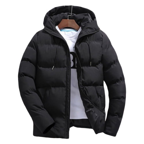 Sarkoyar Winter Men Jacket Hooded Slim Fit Long Sleeve Drawstring Pockets  Windbreaker for Daily Wear 