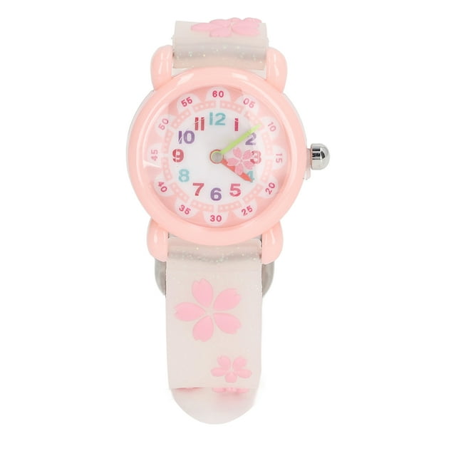 Girls' Toy, 3D Waterproof Cartoon Easy To Read Girls' Wrist Watches Colorful For Over 3 Years Old White