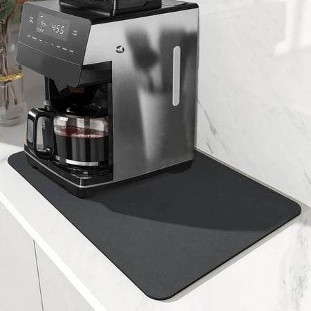

TickJOY Coffee Mat Hide Stain Rubber Backed Absorbent Dish Drying Mat for Kitchen Counter-Coffee Bar Accessories Fit Under Coffee Maker Coffee Machine Coffee Pot Espresso Machine Dish Rack Dark Gray