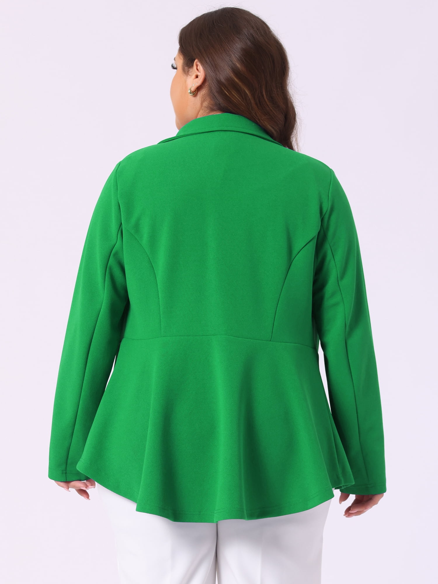 DARING DIVA Women's Plus Size Blazer Notch Panel Business Casual Suit Jacket 4X Green