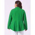 thumbnail image 4 of DARING DIVA Women's Plus Size Blazer Notch Panel Business Casual Suit Jacket 1X Green, 4 of 6