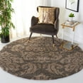 thumbnail image 3 of SAFAVIEH Florida Desmond Damask Shag Area Rug, Smoke/Beige, 5' x 5' Round, 3 of 12