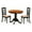 Black and Cherry, variant on Antique 3 Piece Pedestal Round Dining Table Set with Nicoli Microfiber Seat Chairs