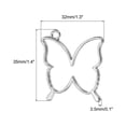thumbnail image 2 of Uxcell Butterfly Shaped Alloy Open Back Bezel Pendants DIY Hollow Resin Frame, Silver Tone 10 Pack, 2 of 5