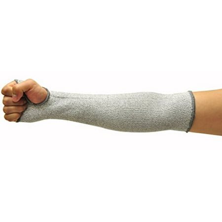 Slash Cut End Cap - G & F 58122L CUTShield 14-Inch Long Sleeve, Cut Resistant Level 5, Slash Resistant with thumb hole, Grey