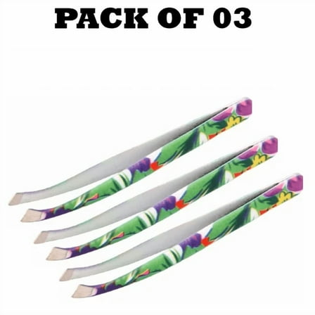 Forgica Professional Stainless Steel Paper Coated Color Curved Tweezers